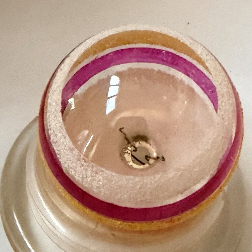 Vintage Shiny Brite USA Glass Christmas Ornament Pink Yellow White Mica 2.25” - Picture 4 of 7